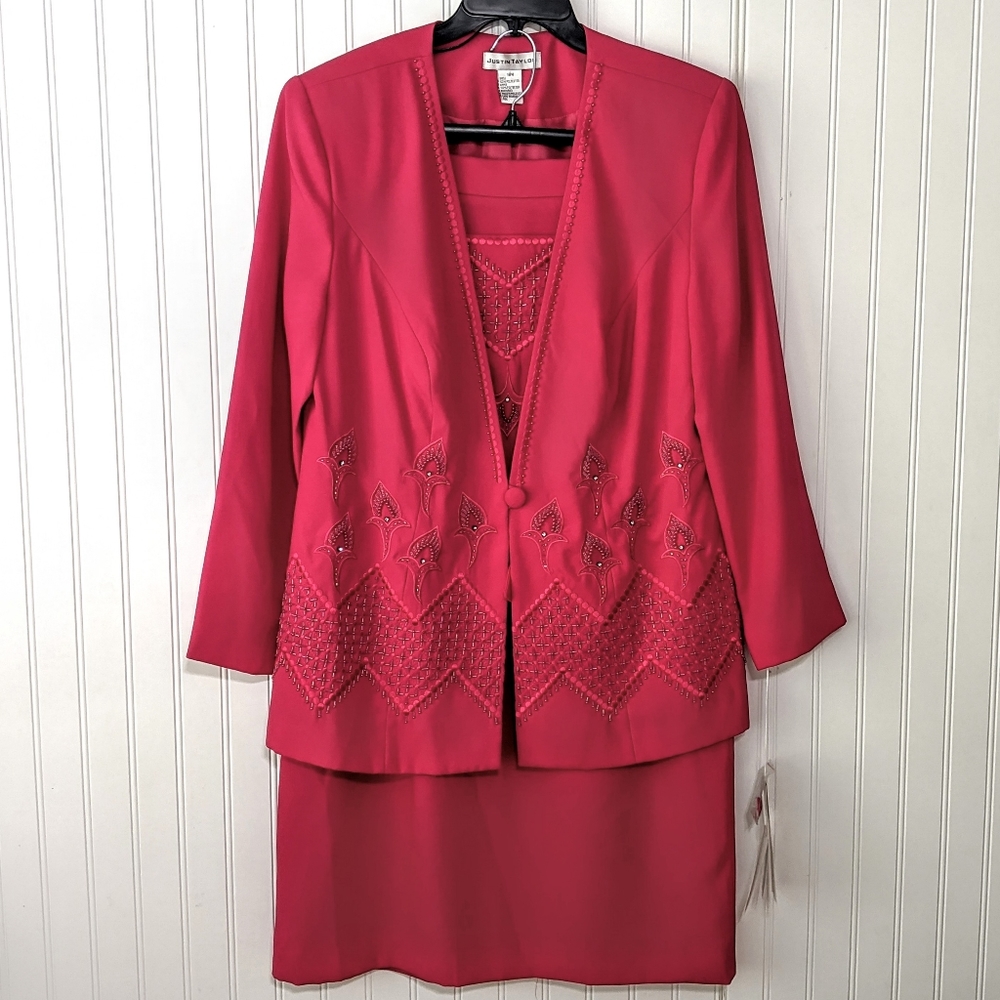 Brand NEW skirt suit beaded church wedding